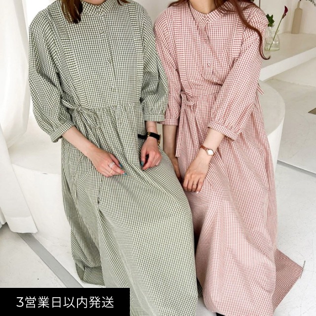 販売終了】サイドリボンチェックワンピース | ファッション通販サイト NUGU