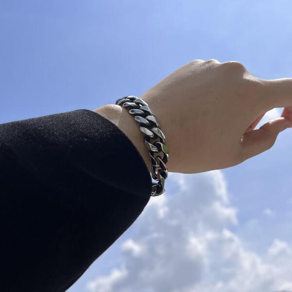 メンズチェーンブレスレットボルドーストリートファッション