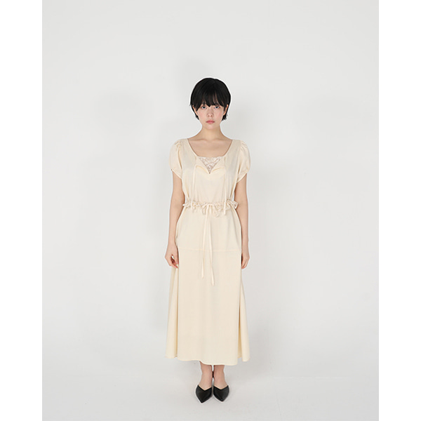 Long frill dress(Cream) | ファッション通販サイト NUGU