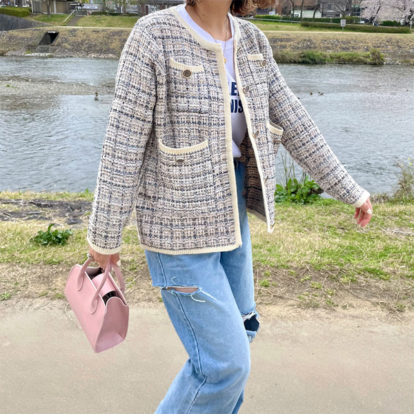 専用cygneダックジャケット Madeleine　ツイード cygne シーニュ ダックジャケットブラック