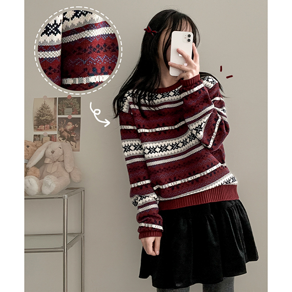 ノルディック柄ニット | ファッション通販サイト NUGU