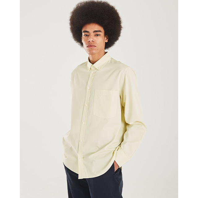 regular fit button-down shirt (lime) | ファッション通販
