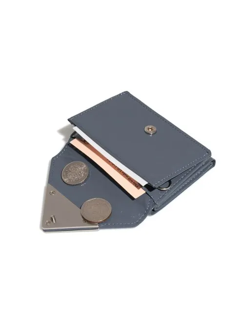 CRINKLE TRIANGLE TRIPLE WALLET - DARK GREY | ファッション