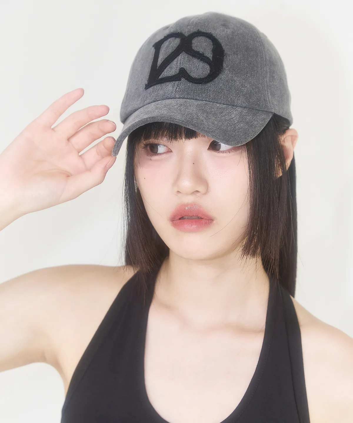 129 Applique Ball Cap Deep Charcoal | ファッション通販サイト NUGU