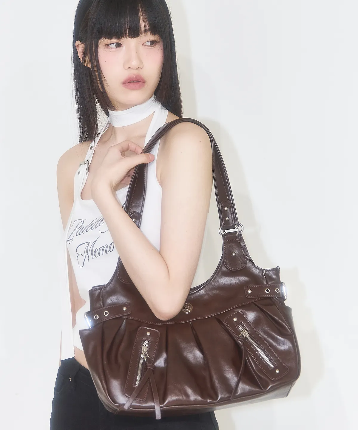 ●ILLIGO● Amber Buckle Shoulder Bag Brown 25SPBAG09BR Amber Buckle Shoulder Bag Brown | ファッション通販サイト NUGU