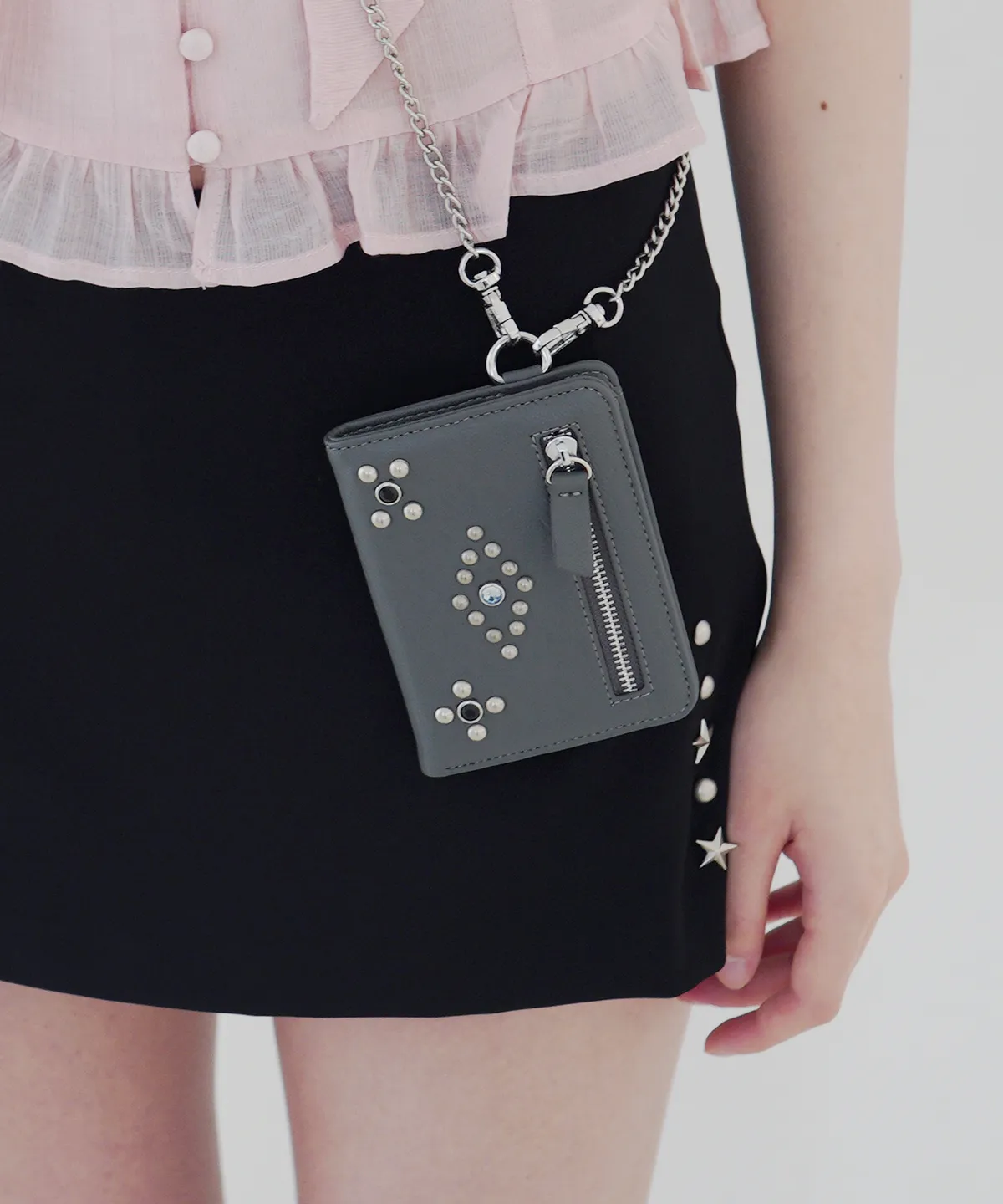 ●ILLIGO● Studded Cross Wallet Black 25SMACC02BK STUDDED CROSS WALLET BLACK - illigo | 60% - Asian Fashion