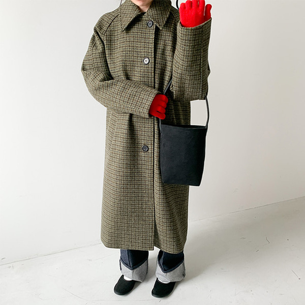 チェックウールロングコート | ファッション通販サイト NUGU