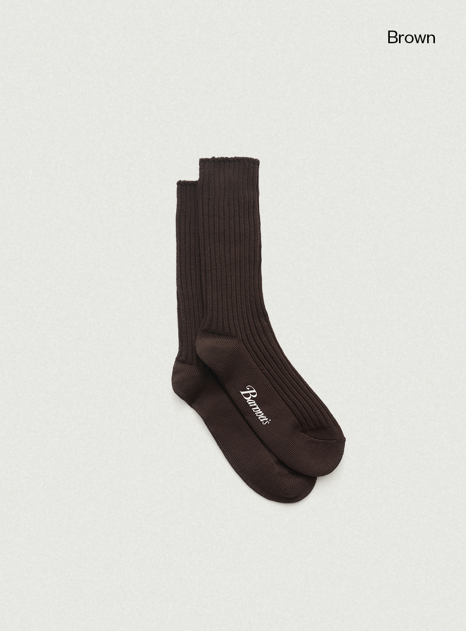 Loose Ribbed Knit Socks - Brown