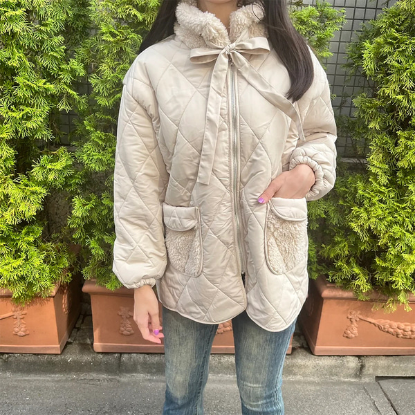 キルティングリボンコート | ファッション通販サイト NUGU 