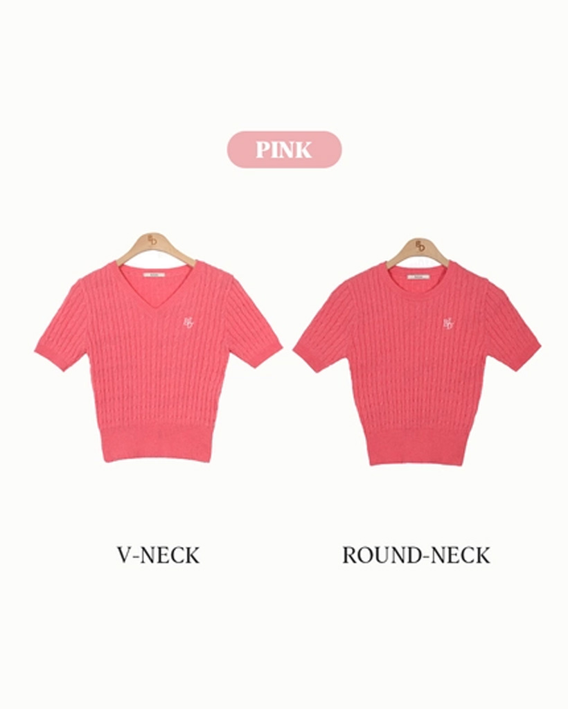 ORIGINAL) 2typeケーブル半袖ニット | ファッション通販サイト NUGU