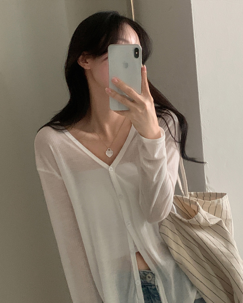【全2色】シースルーリボントップ　アイボリー ブラック【see-0509btop】( lam )(240513) Blue ribbon see-through tops (High neck) – POPPY