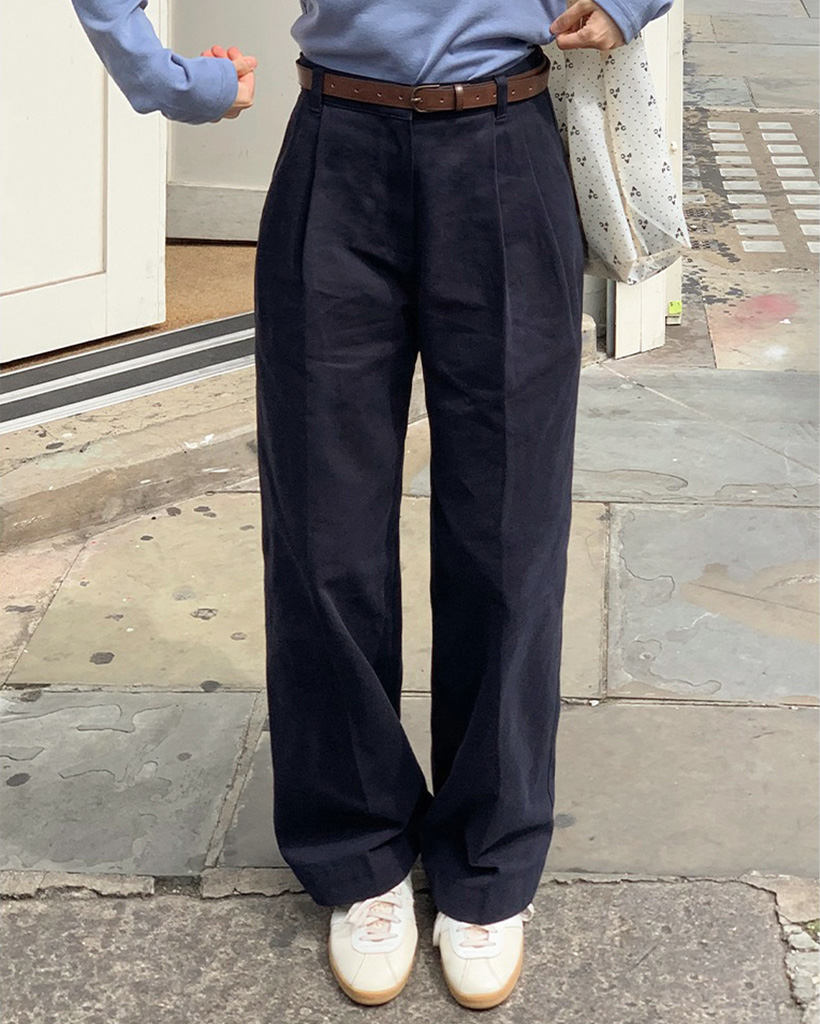 SLOWMADE. タック入りワイドコットンスラックス_秋服