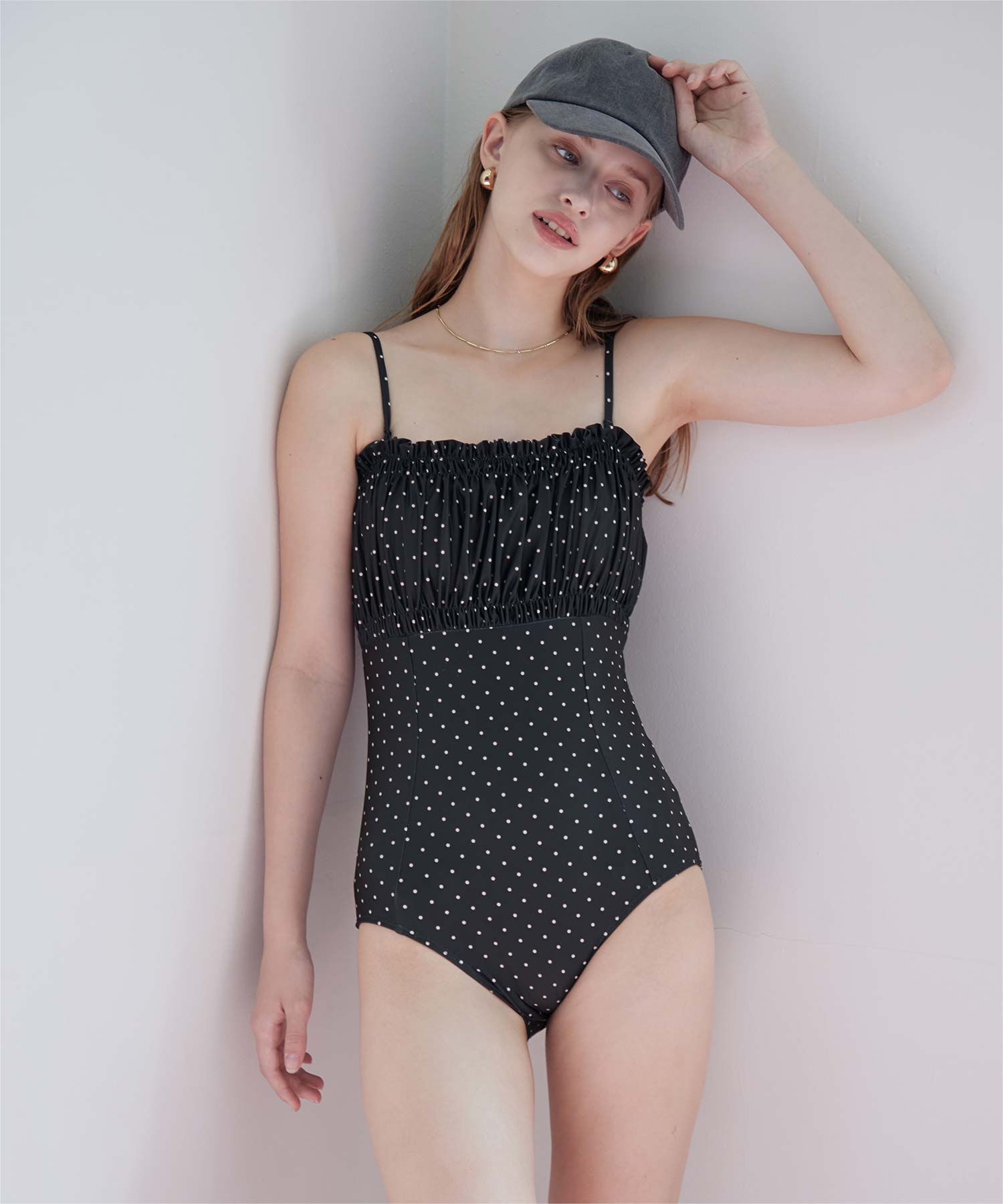 フリルギャザーデザインワンピース/水着 | ファッション通販サイト NUGU