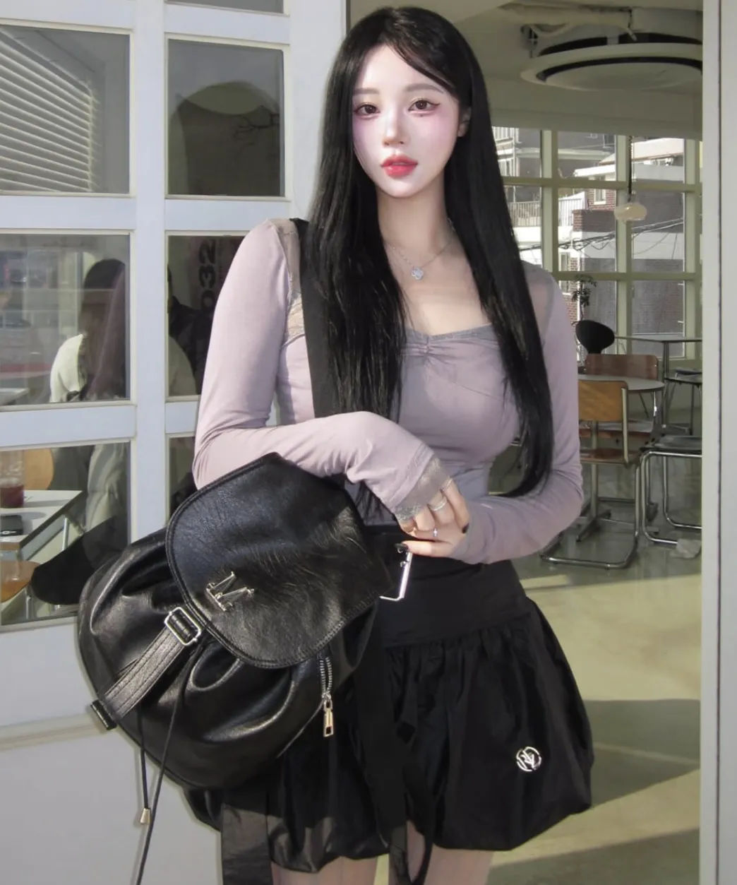 MUTE METAL LOGO LEATHER MINI BACK PACK UNISEX