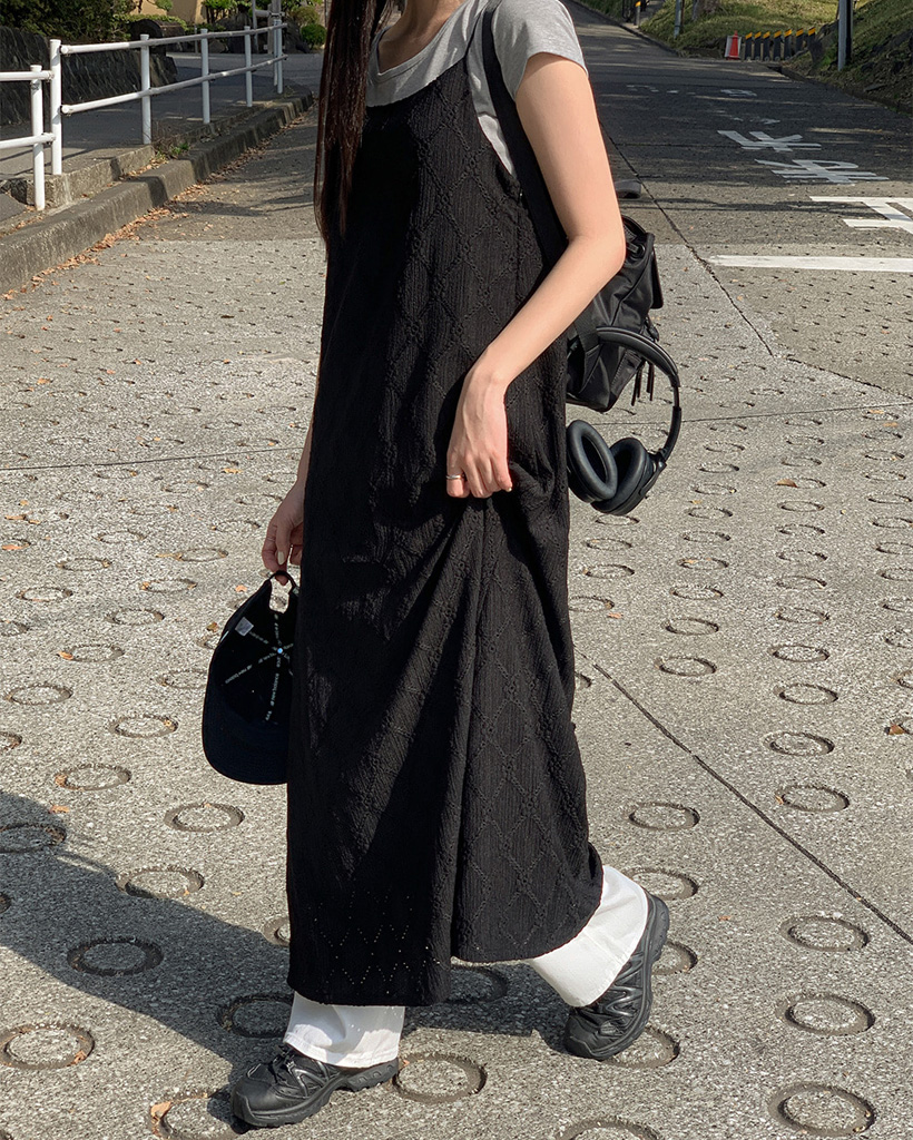 original/S-M]パンチングレイヤードキャミワンピース | ファッション