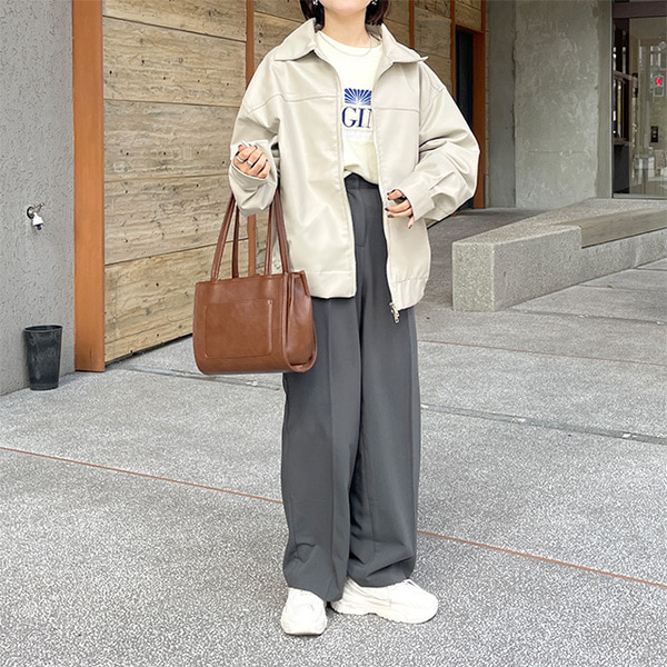 ラインポイントジップアップレザージャケット | ファッション通販