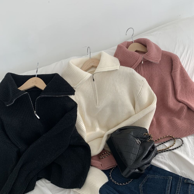 ハイネックハーフジップニット | ファッション通販サイト NUGU