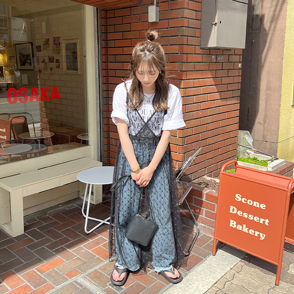 POPPY フラワーシースルーキャミドレス Poppy ポピー】フラワーシースルーキャミワンピース