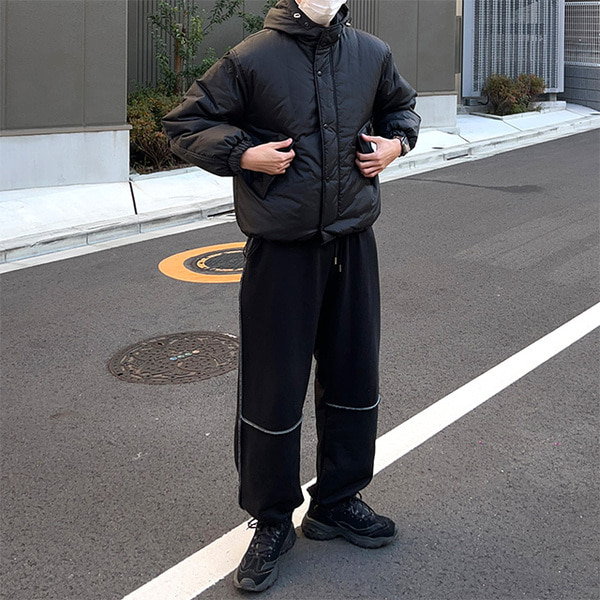 nonative ブラック スウェットパンツ ステッチスウェットパンツ | ファッション通販サイト NUGU