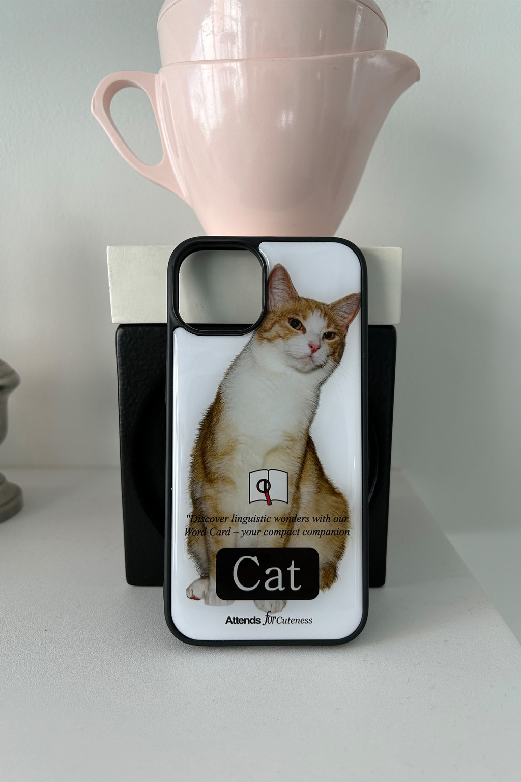 Cat Word Card Epoxy Case(white)