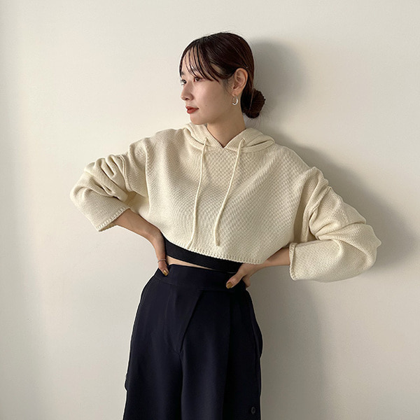 クロップドニットフーディ | ファッション通販サイト NUGU