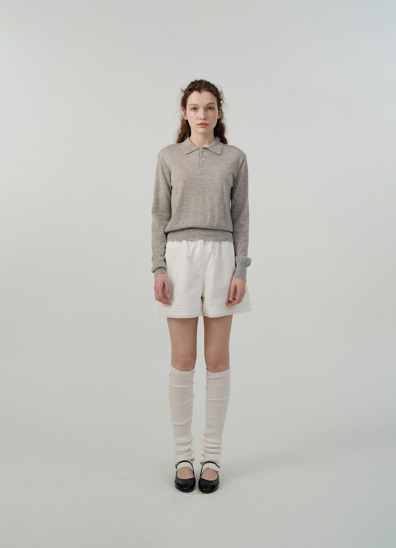 【めぐさん専用】linenyaりねんや　セミキュロットパンツ グレージュ カラーメッシュニット | ファッション通販サイト NUGU