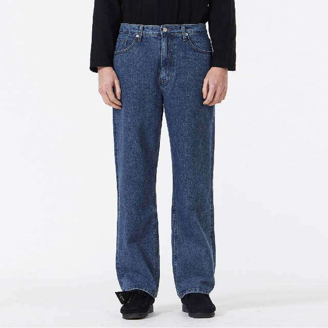 Signature Stud Wide Fit Denim Pants Black | ファッション通販
