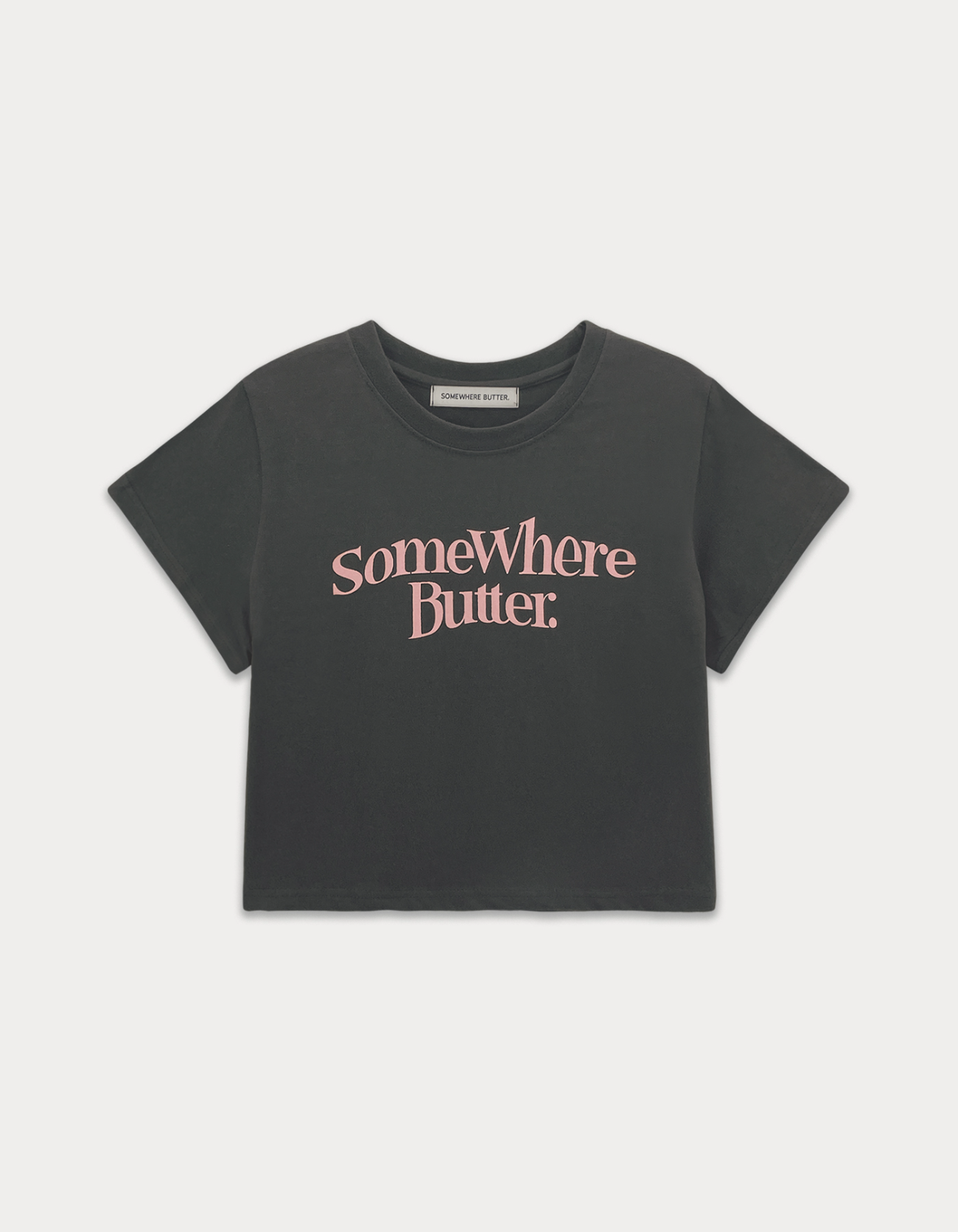 Wave Logo Crop Top - Charcoal