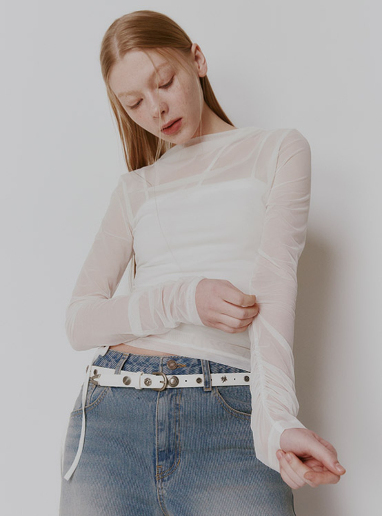 KNOT RIBBON SLIT LONG SLEEVE GREY | ファッション通販サイト NUGU