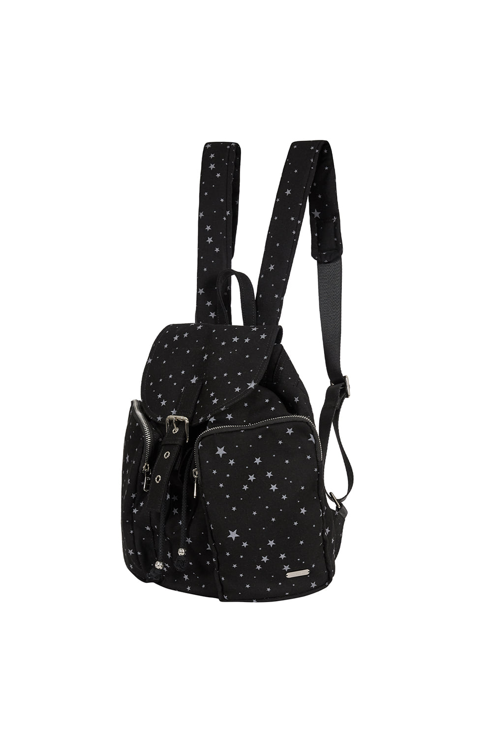 Pattern Buckle Backpack Star (Black) | ファッション通販