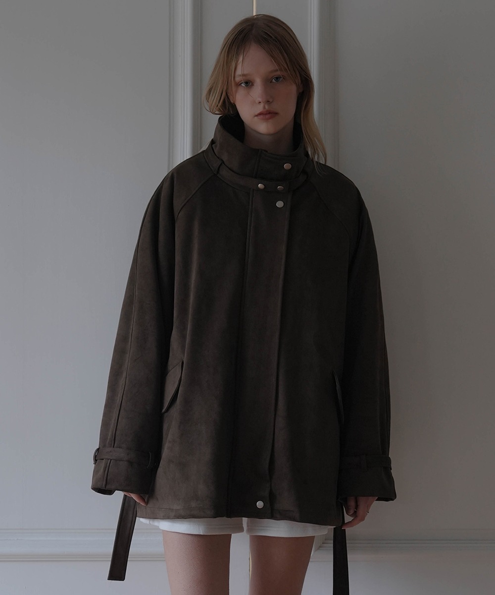 Fur Lined Suede Jacket [Brown]