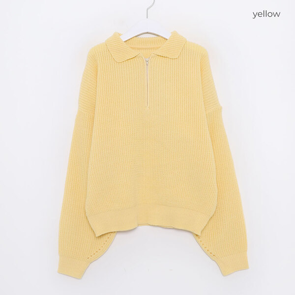SALE) ルーズフィットハーフジップアップニット | ファッション