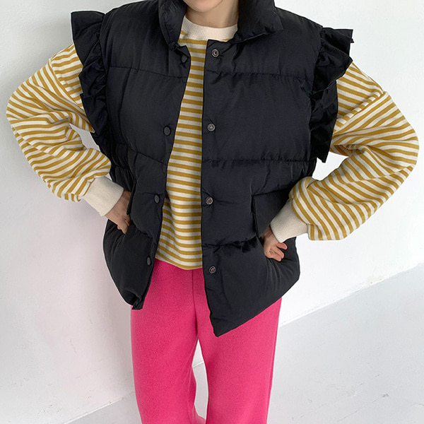 TO BE CHIC[42]フリル ダウンベスト ブラック ペプラム フード 楽天