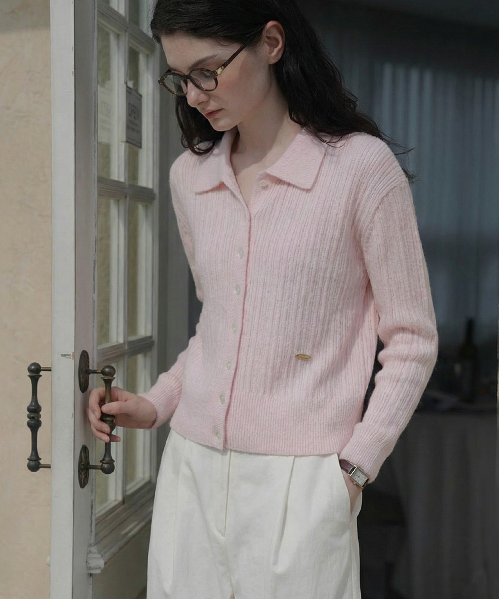 Pastel Collar Knit Cardigan [Pink]