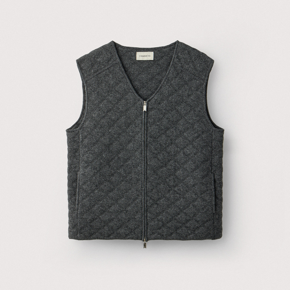 Yak Blended Quilting Vest_Heather grey