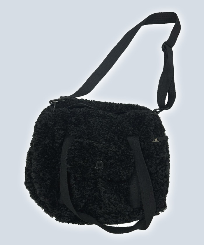ボストンバッグ [NF] FLUFFY SNAP BOSTON BAG FLUFFY SNAP BOSTON BAG (BLACK)_F24ZE912 | ファッション通販