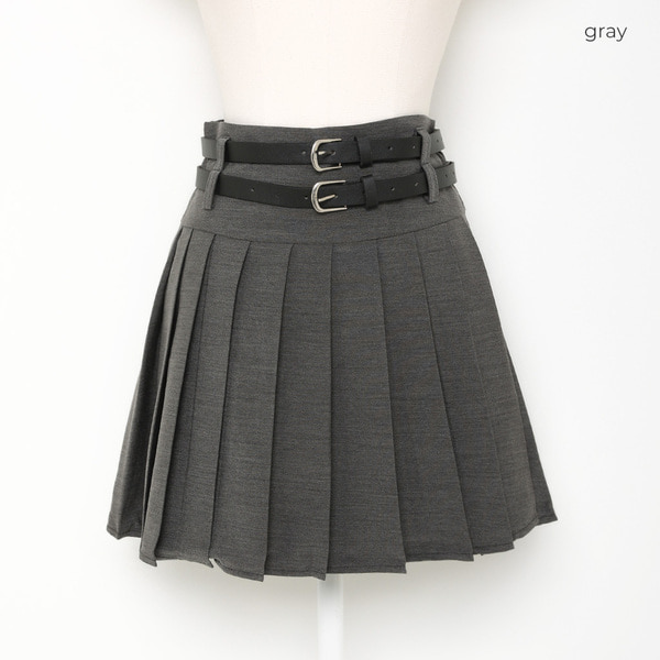 ベルトセットプリーツミニスカート | ファッション通販サイト NUGU