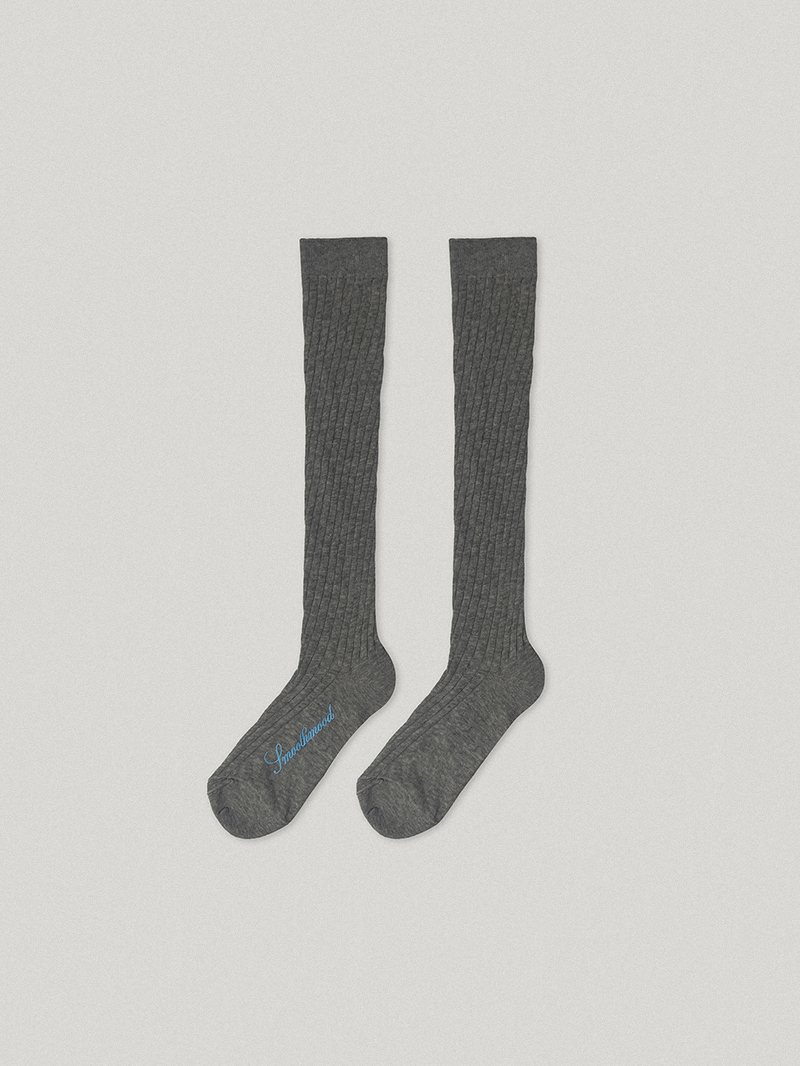 Etta Sheer Knee Socks Dark Gray