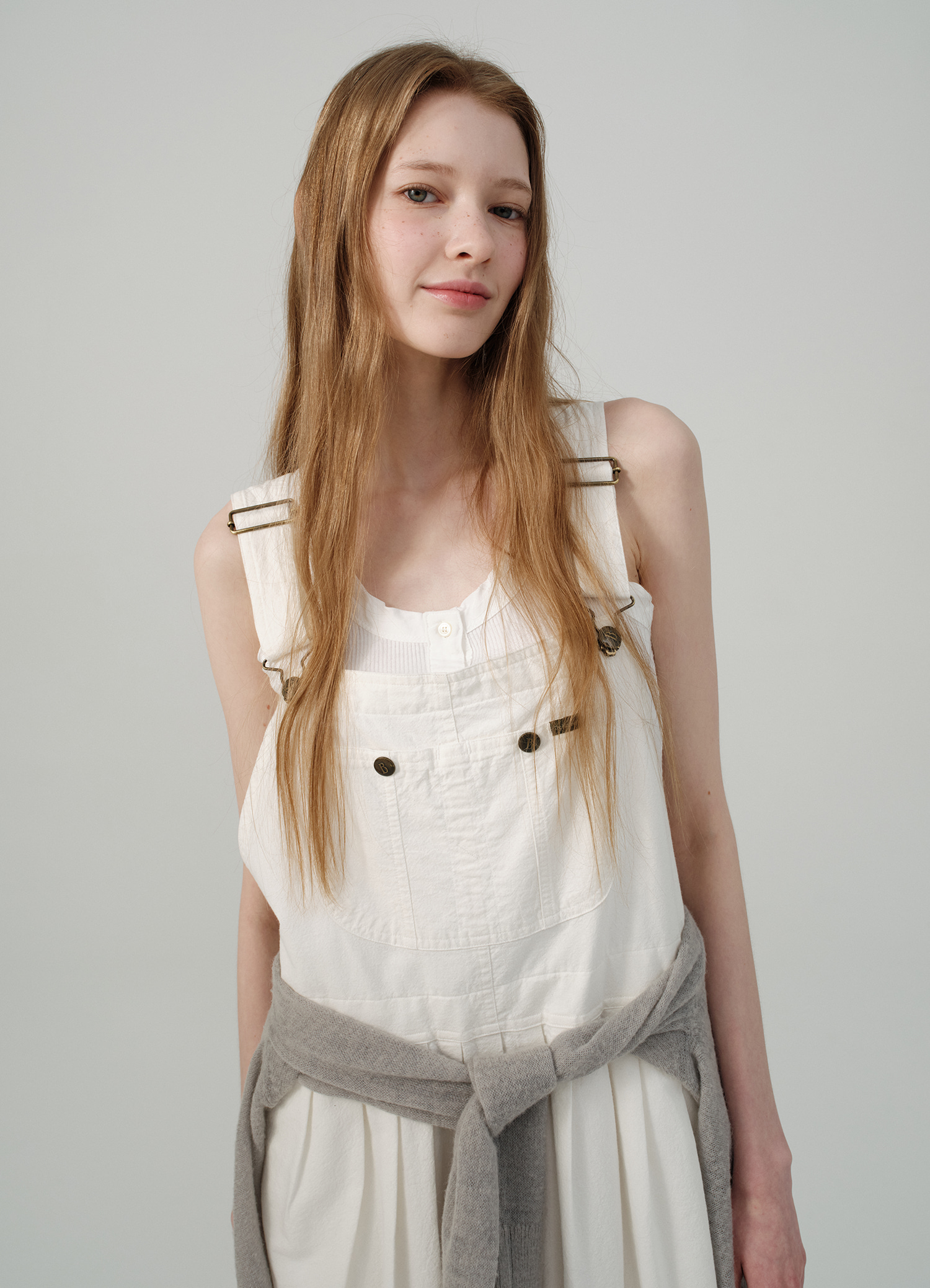 誠実 Overall Gardener Cotton Ivory Dress ファッション通販サイト | ワンピース