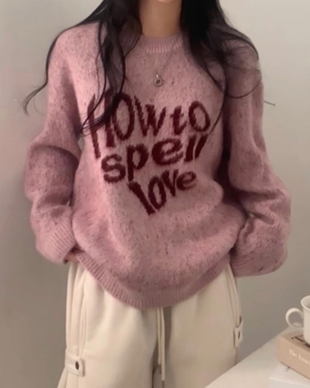 レタリングルーズフィットニット