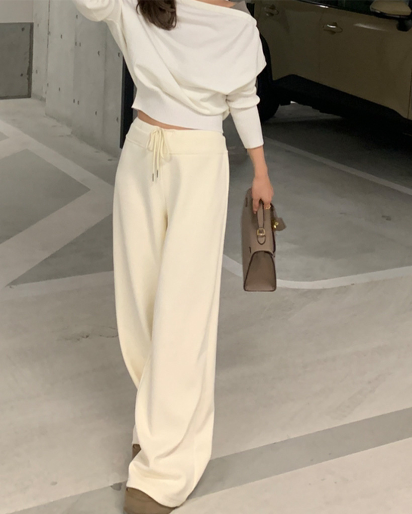 ウィンターカジュアルウエストゴムワイドパンツ