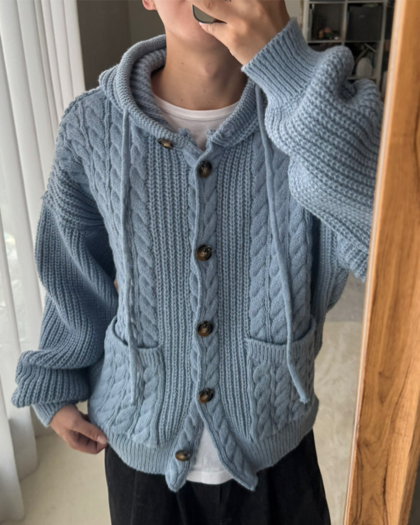 ユニセックス）ケーブルパーカーカーディガン | ファッション通販