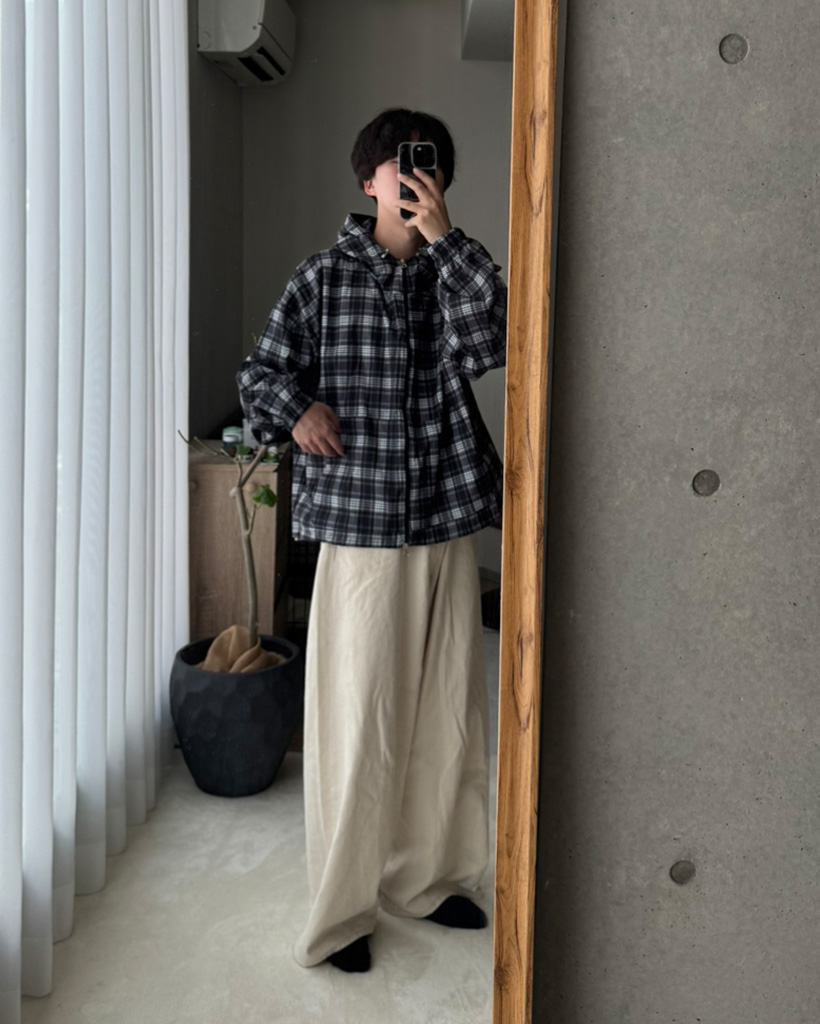 ユニセックス）チェックパターンマウンテンパーカー | ファッション