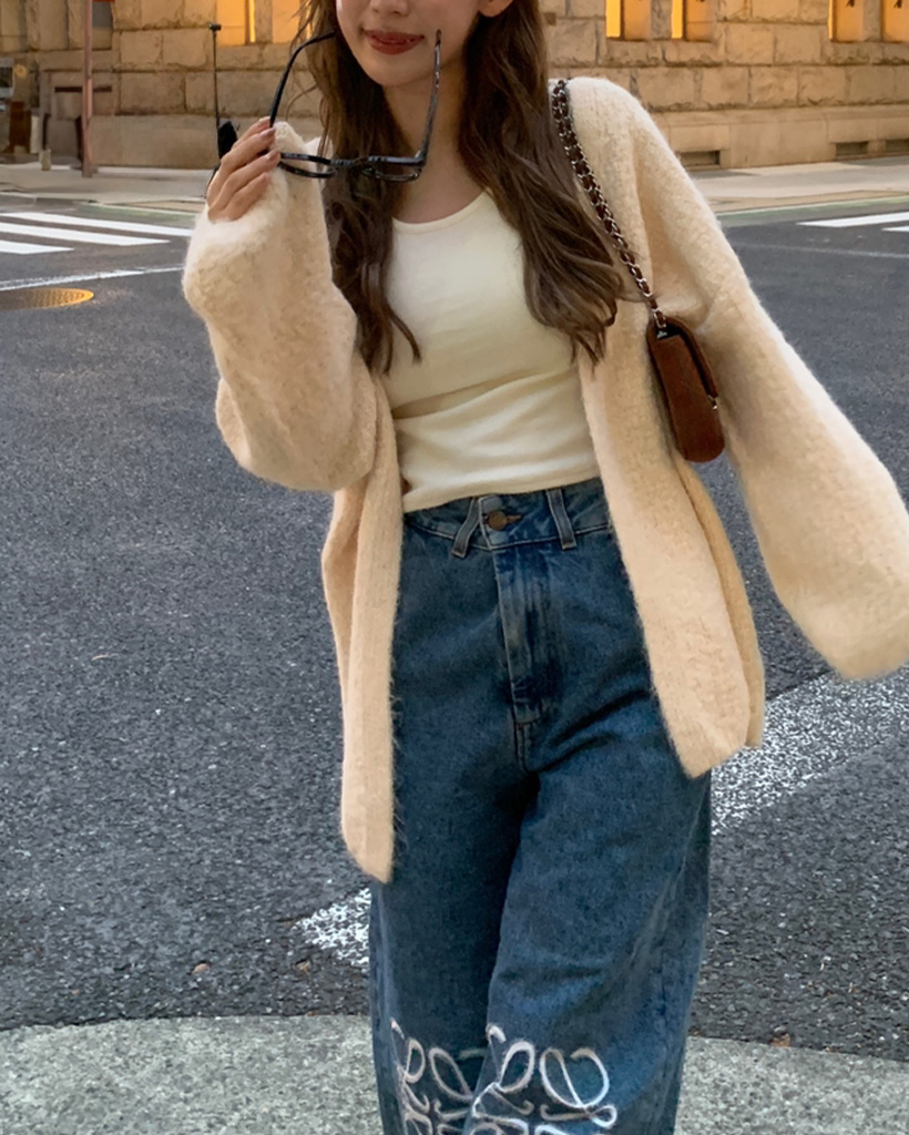 バルーンオープンオーバーサイズカーディガン | ファッション通販