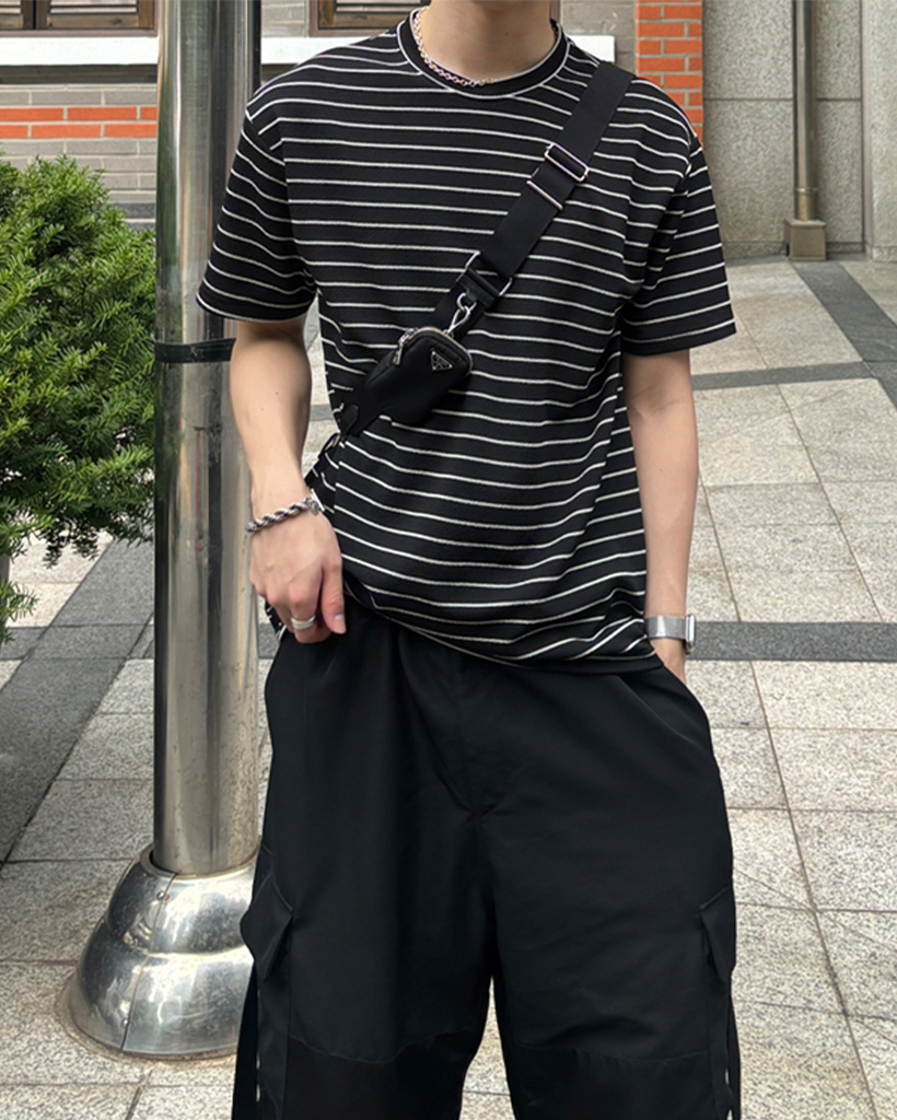 yvng patra ライブ　tシャツ　Sサイズ ストライプオーバーサイズ半袖Tシャツ | ファッション通販サイト