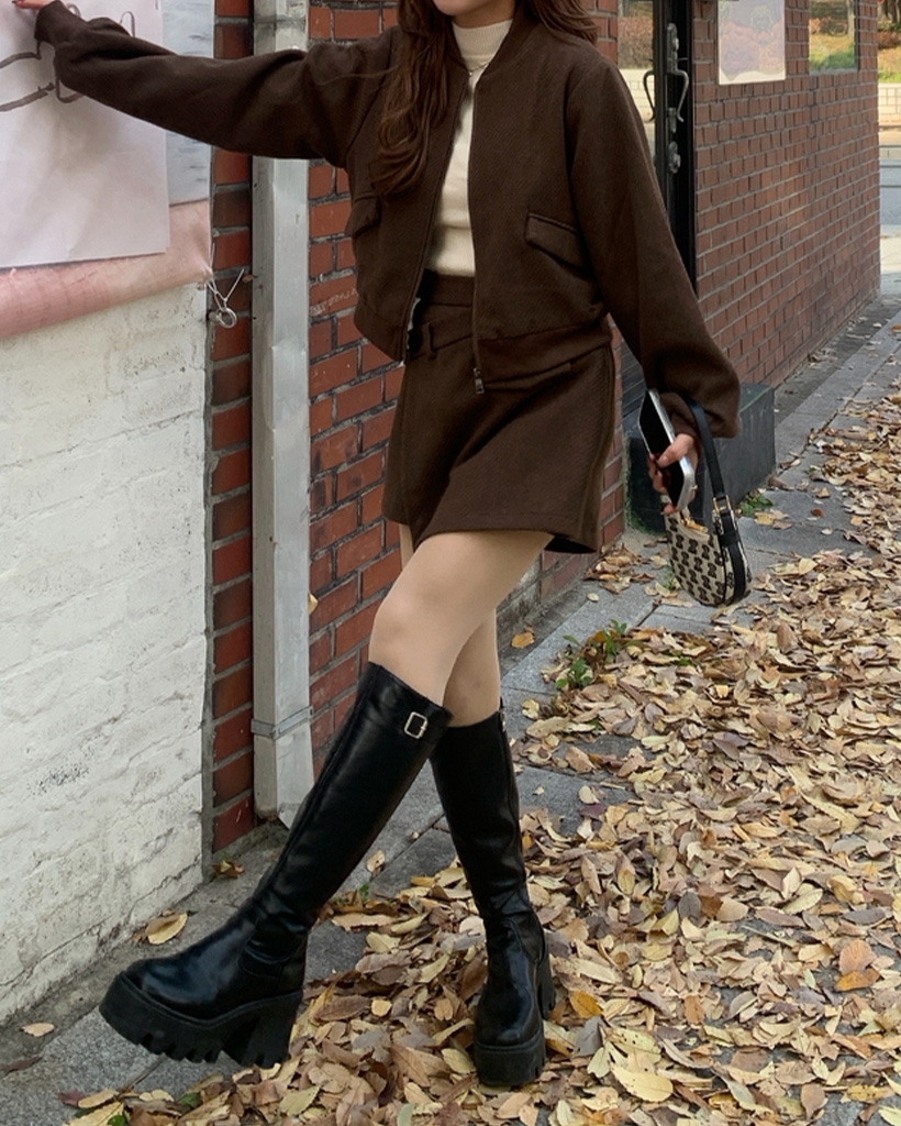 クロップジャケット＆スカートセットアップ