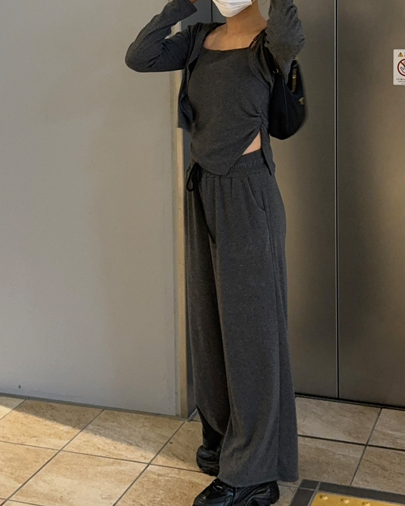 IENA グログランキャミ　パンツセットアップ ブラック IENA グログランキャミ パンツセットアップ ブラック