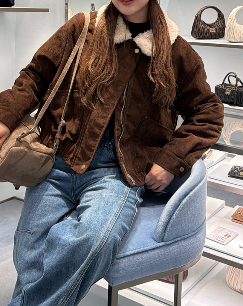 ファーカラーポイントブルゾンジャケット | ファッション通販サイト NUGU