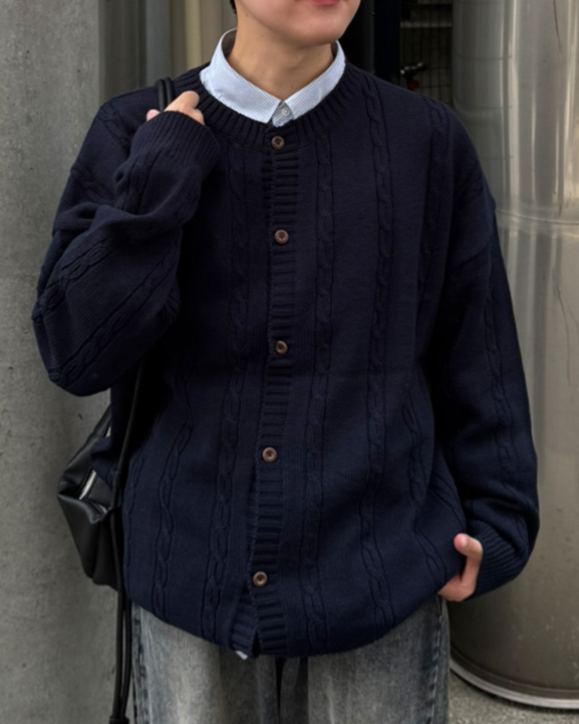 ユニセックス）ケーブルラウンドカーディガン | ファッション通販