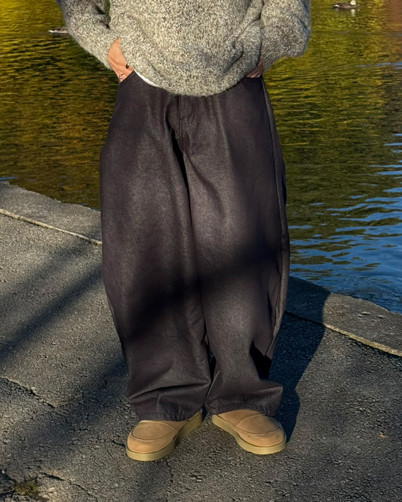 ノンフェードワイドフッドデニムパンツ | ファッション通販サイト NUGU